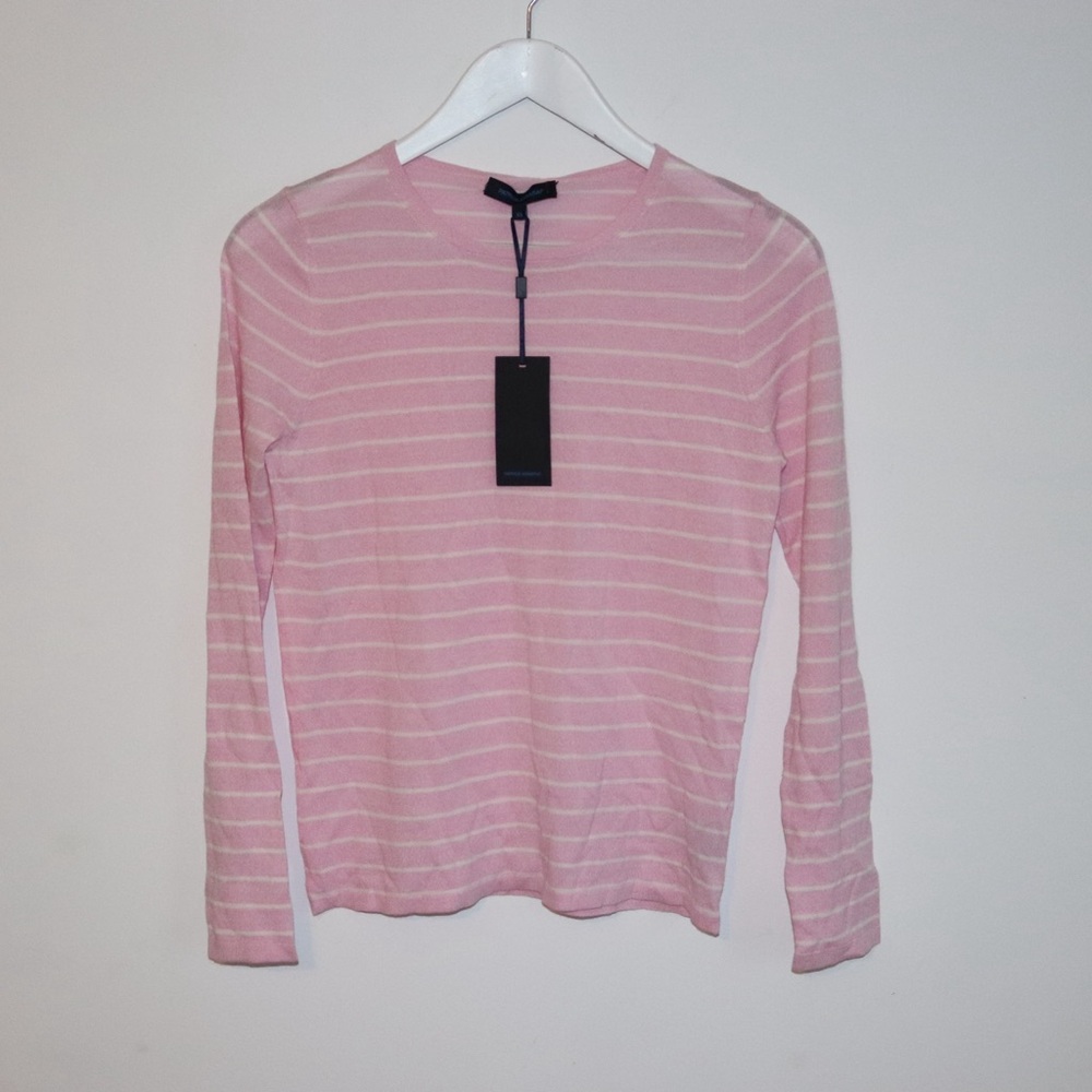 Patrick Assaraf | Pink and White Long Sleeve Top Size X small New